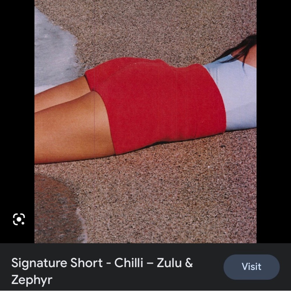 Red Zulu and Zephyr shorts